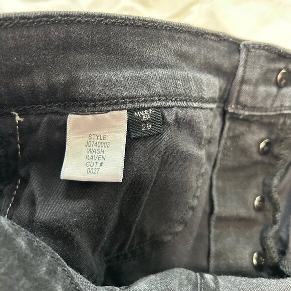 Veronica Beard Carolyn Baby Boot Jeans Black 29 Raven Wash Stripe Button Fly - Picture 8 of 9